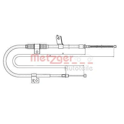 Imagen de METZGER 17.2291 Cable de Freno Mano derecha 1627/1425 COFLE