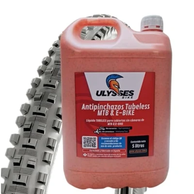 Imagen de Ulysses Bike, 5 litros de Liquido antipinchazos BICICLETA MTB sin amoniaco. tubeless preventivo para y E Bike.