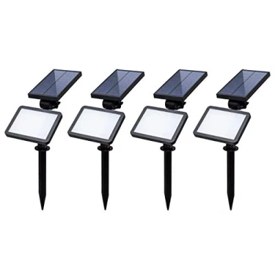 Imagen de ELEDCO Baliza Solar LED Exterior, Sensor de Movimiento, Foco Luz Cálida 2700K, Hasta 19 Horas Autonomía (4 Unidades)