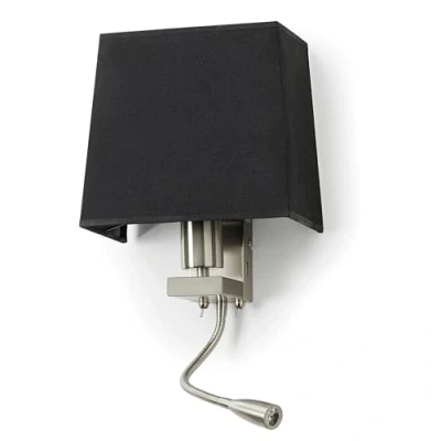 Imagen de EXO lighting apliques pared dormitorio FIRENZE lampara lectura IP20 E27 60W+LED 3W aplique mesita de noche con USB interruptor
