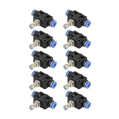 Imagen de Hilitand 10 válvulas de acelerador tubo, controlador velocidad, válvula neumática control flujo aire, conector rápido conexión rápida 6 mm