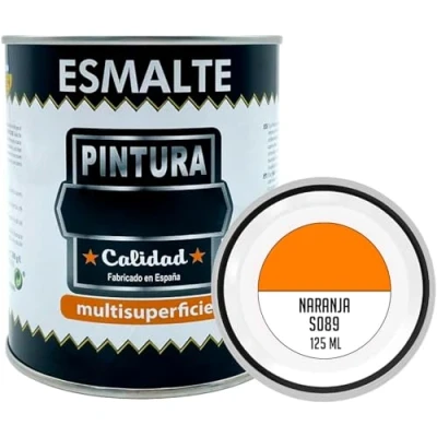 Imagen de AC Bote de Pintura Esmalte Fabricado en España Ideal para Cualquier Superficie, Madera, Plástico, Cristal o Cemento Capacidad 125 ML Naranja (S089)