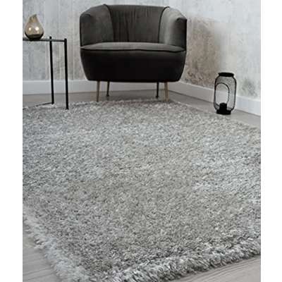 Imagen de Mia&#039;s Teppiche Fiona Alfombra para salón, Dormitorio, Color Plateado, 80 x 150 cm de Alto