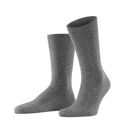 Imagen de FALKE Lhasa Rib M So lana cachemira lisos 1 par, Calcetines Hombre, Gris Light Grey Melange 3390, 39 42