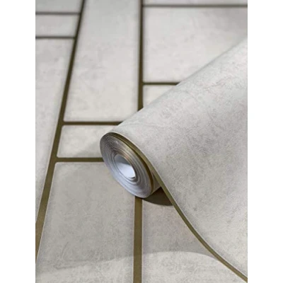 Imagen de marburg Papel Pintado Pared Marrón con Motivos Geométricos Mynista Salón, Dormitorio y Cocina Fabricado en Alemania 10,05 x 0,53m