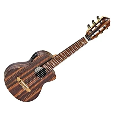 Imagen de Ortega Guitars Travel Guitar electroacústica Mini/Travel Series Guitarlele 6 cuerdas Ébano, caoba (RGL5EB CE)