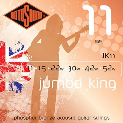 Imagen de Rotosound JK11 Juego de cuerdas para guitarra acústica fósforo/bronce, 11 15 22 30 42 52