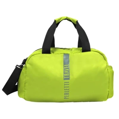 Imagen de Perletti Bolsa de Viaje Escolar para Adultos Deporte Weekender Equipaje Cabina con Correa Ajustable Bolso Mano Mujer y Hombre, avión, Ryanair, Easyjet 40 x 20 25 cm, Verde