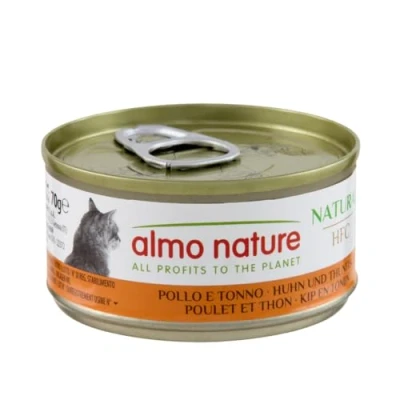 Imagen de almo nature HFC Natural Megapack, alimento húmedo para Gatos Pollo y Atún (6 latas de 70 g)