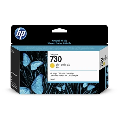 Imagen de HP 730 P2V64A Amarillo, Cartucho de Tinta Original DesignJet, 130 ml, para Impresoras DesignJet T 1700