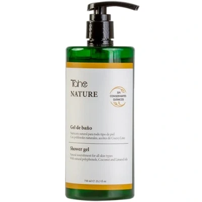 Imagen de Tahe Nature Gel de baño sin sulfatos con Polifenoles naturales y Aceites Coco Lino, 750 ml