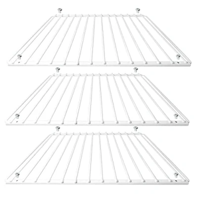 Imagen de SPARES2GO Estante universal para frigorífico y congelador (paquete de 3 estantes, blanco, ajustable, recubierto plástico, brazos extensibles)