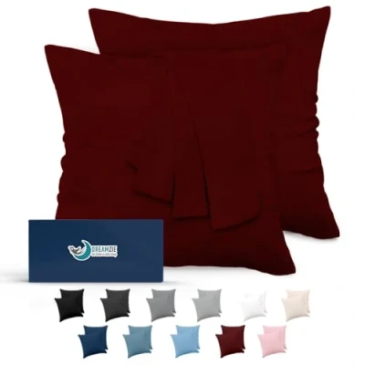 Imagen de Dreamzie Fundas de Almohada (Juego 2) para Las Almohadas 65 x cm, Burdeos, Microfibra (100% Poliéster) Cojines Calidad con una Suavidad Incomparable