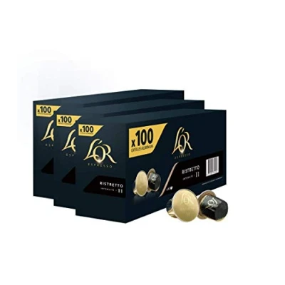 Imagen de L&#039;Or Espresso Café Ristretto Intensidad 11 300 cápsulas de aluminio compatibles con máquinas Nespresso (R)* (30 Paquetes 10 cápsulas)