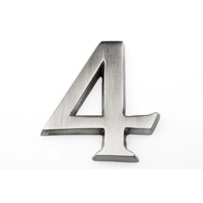 Imagen de HUBER número de casa aluminio 4 10 cm I números para puerta placas en noble diseño 3D, anodizado
