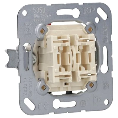 Imagen de JUNG 535U Mecanismo Pulsador, 10 AX / 250 V, Doble Unipolar NA