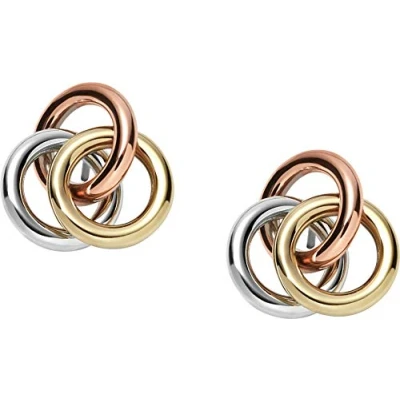 Imagen de FOSSIL Pendientes de Acero Inoxidable o Semipreciosos para Mujer con Cierre Gancho, Tono Oro