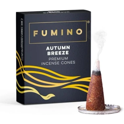 Imagen de Fumino® Brisa de Otoño Conos Incienso Fresco 20 por Caja Fragancia Humo Masala Agarbatti para la Relajación, Meditación, Antiestrés Decoración Hogar