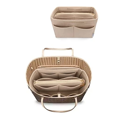 Imagen de LEXSION Organizador de fieltro para bolso con cremallera, ajuste Speedy Neverful PM MM, 1 Beige, delgado grande