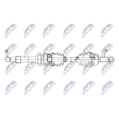 Imagen de NTY NPW FR 173 Árbol de transmisión Eje trasero, derecha 935mm Caja cambios manual, 6 marchas