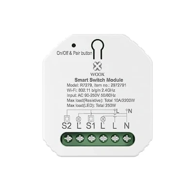 Imagen de Woox Módulo interruptor inteligente de 2 canales WiFi 2.4GHz Smart Switch gang