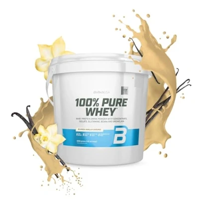 Imagen de BioTechUSA 100% Pure Whey Proteína en Polvo con BCAA y Glutamina Sin Gluten, Aceite de Palma, 4 kg, Vainilla Bourbon