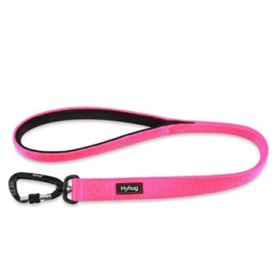 Imagen de Correa Corta Resistente de 61 cm Longitud con asa cómoda y Aluminio aviación Ligera para Perros Grandes medianos. (Rosa Caliente)