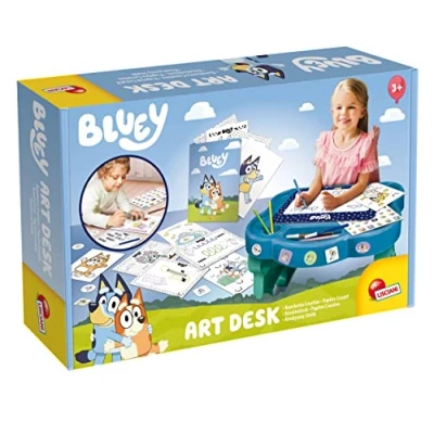 Imagen de Lisciani BLUEY: Escritorio de Arte creativo Mesa robusta con compartimento Para juguetes Kit incluido decoración pequeños creadores Desde 3 años Fabricado en Italia