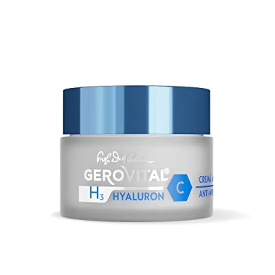Imagen de Crema de Noche Antiarrugas Hidratante con Ácido Hialurónico, Vitamina C y E, Efecto Regenerador Antioxidante, 50 ml, Gerovital H3 Hyaluron