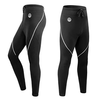 Imagen de ZCCO Pantalones de Neopreno para Hombre, Largos 1,5 mm Hacer Surf, Kayak, natación, Buceo, piragüismo (Gris, S)