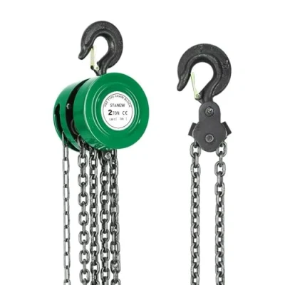 Imagen de STANEW Polipasto de Cadena Manual con Gancho Resistente, Altura Elevación 3,0 m, Verde, Doble Carga, G80, Seguridad (2 Tonne m)