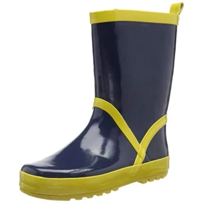 Imagen de Playshoes Botas de Goma, lluvia Unisex niños, Azul Marino Amarillo, 20/21 EU