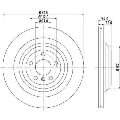 Imagen de HELLA 8DD 355 126 311 Disco de freno MERCEDES BENZ: Clase ML, GLS, GL