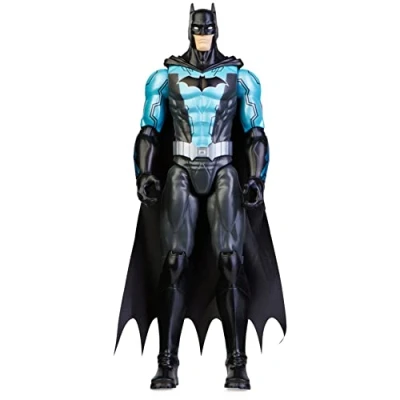 Imagen de DC Comics Batman Personaje a Escala 30 cm con Armadura Tech Azul y Decoraciones Originales, Capa 11 Puntos de Articulación Juguetes para Niños Niñas Partir 3 Años