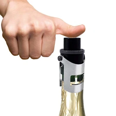 Imagen de COOK CONCEPT Saveur et Degustation kv70241 tapón champán ABS/Acero Inoxidable/Silicona Negro/Plata/Oro 4,30 x 3,50 8 cm