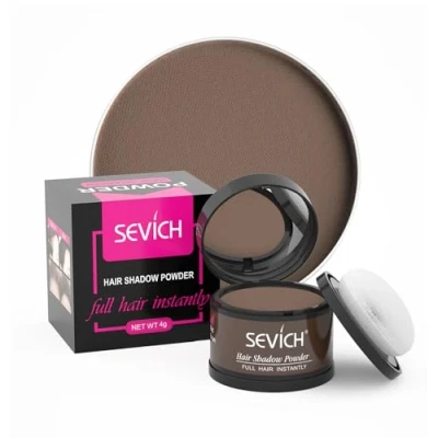 Imagen de sombra instantánea para el cabello polvo la línea del sevich, corrector de raíces grises cobertura rápida con toque puff, 4g 12 colores