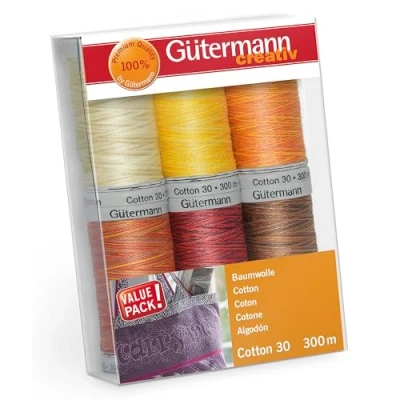 Imagen de Gutermann 0 Hilo Conjunto, Algodón, Azul/Greem, 300m, 600