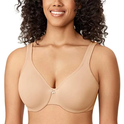 Imagen de DELIMIRA Sujetador Reductor con Aros Talla Grande Copa Completa para Mujer Gris Pardo 105C