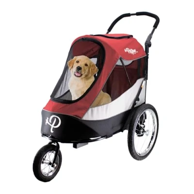 Imagen de Petique Trailblazer Jogger, Dog Cart for Medium Size Pets, Ventilated Pet Stroller Cats &amp; Dogs, Red
