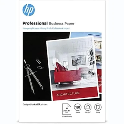 Imagen de HP Professional Business Photo Paper, 7MV83A, 150 hojas de papel fotográfico brillante avanzado, compatible con impresoras láser, A4, peso del material impresión 200 g/m²
