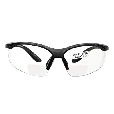 Imagen de voltX &#039;CONSTRUCTOR&#039; (TRANSPARENTE dioptría +1.5) Gafas de seguridad Lectura BIFOCALES que cumplen con la certificación CE EN166F / para Ciclismo incluye cuerda Reading Safety Glasses