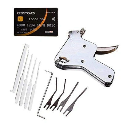 Imagen de Loboo Idea Lock Pick Gun Cerrajero Tool Door Opener (UP) y Credit Card Picking Kit, Tools for Training Practice, Principiante,