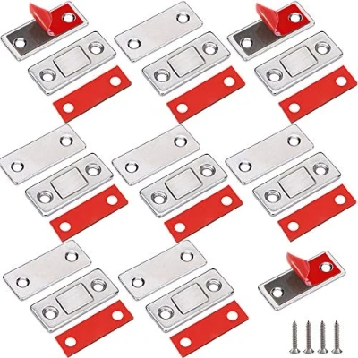 Imagen de Ultra Delgado Iman Puerta Armario Jiayi 8 Piezas Tarea Pesada Magnetico Pestillo Fuerte Metal Imán Cierre Para Cocina Alacena Cerraduras Cajón Clausura Guardarropa