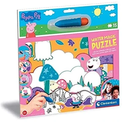 Imagen de Clementoni Puzzle Infantil 15 Piezas Peppa Pig, Water Reveal, para Pintar con Agua, a Partir de 3 años (22246)