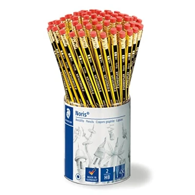 Imagen de STAEDTLER Noris 122 KP72 ST lápices grafito HB con goma de borrar, Bote 72