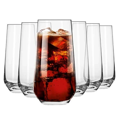 Imagen de Krosno Vasos de Agua Jugo Highball Conjunto 6 Piezas 480 ML Colección Splendour Perfectos para Uso en Casa, Restaurante y Fiestas Apto Lavavajillas