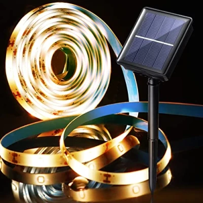 Imagen de AOZBZ Tira de luz solar, cadena luces led para exterior, impermeable y flexible, 3 m, 90 ambiente, iluminación jardín, patio, fiestas decoración Navidad