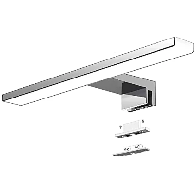 Imagen de Aogled Lámpara de espejo baño 40 cm 10W 820LM 230V Blanco Neutro 6000K,IP44 Clase II delgada,Abrazadera en el Espejo/Gabinete/Iluminación Pared 400 mm