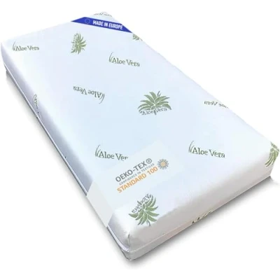 Imagen de Kiby® colchón para Cuna de Aloe Vera (Certificado Oeko Tex® y CERTIPUR™), bebé, Lavable desenfundable, (120 x 60 14)