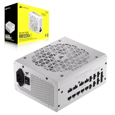 Imagen de CORSAIR RM1200x Shift Fuente de Alimentación ATX Totalmente Modular Interfaz Lateral Compatible con 3.0 y PCIe 5.0 Modo Ventilador a Cero RPM Eficiencia 80 Plus Gold Blanco